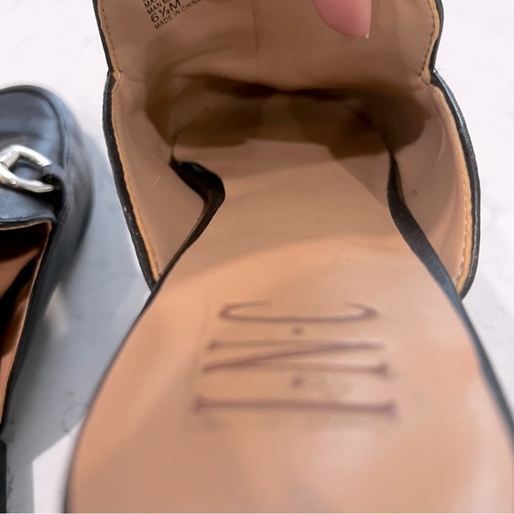 INC International Concepts Leather Black Gilia Horsebit Buckle Slip on Mules 6.5 - Picture 13 of 16